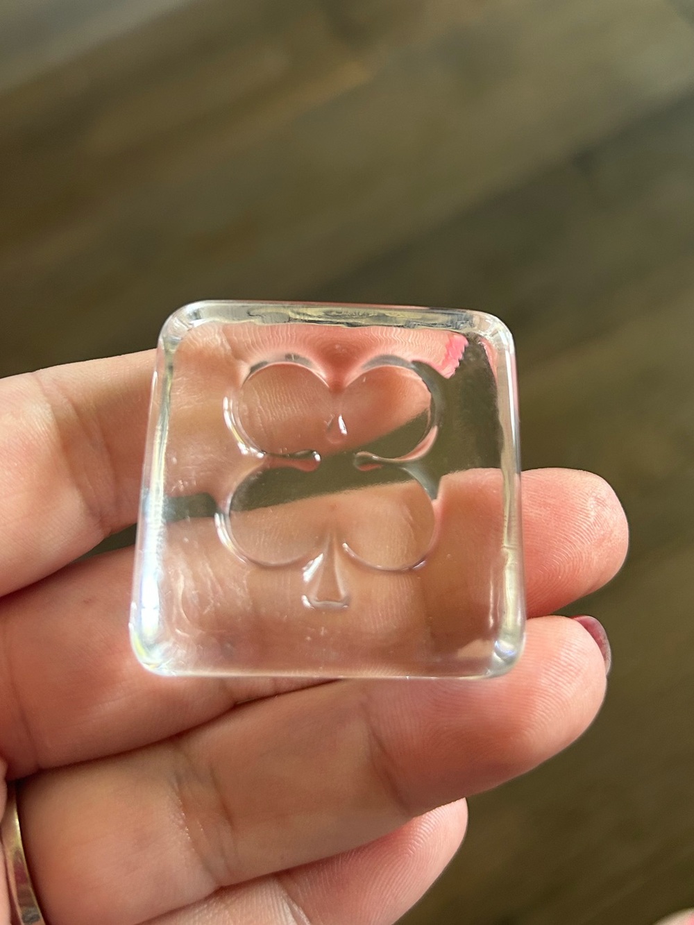 Glass Shamrock Paper Weight